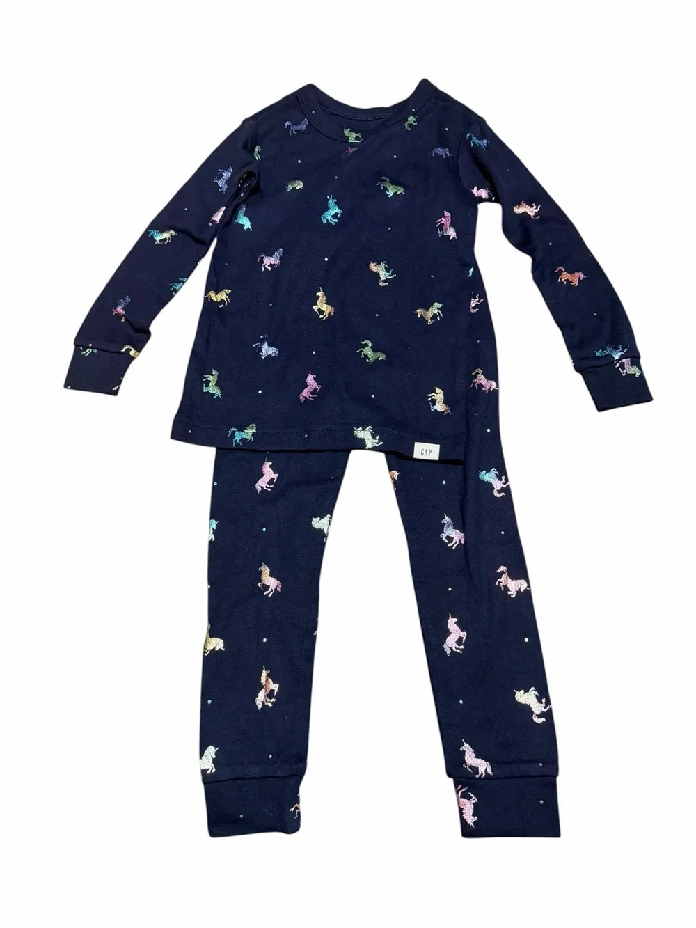 GAP Navy Unicorn Print Kids Pajama Set
